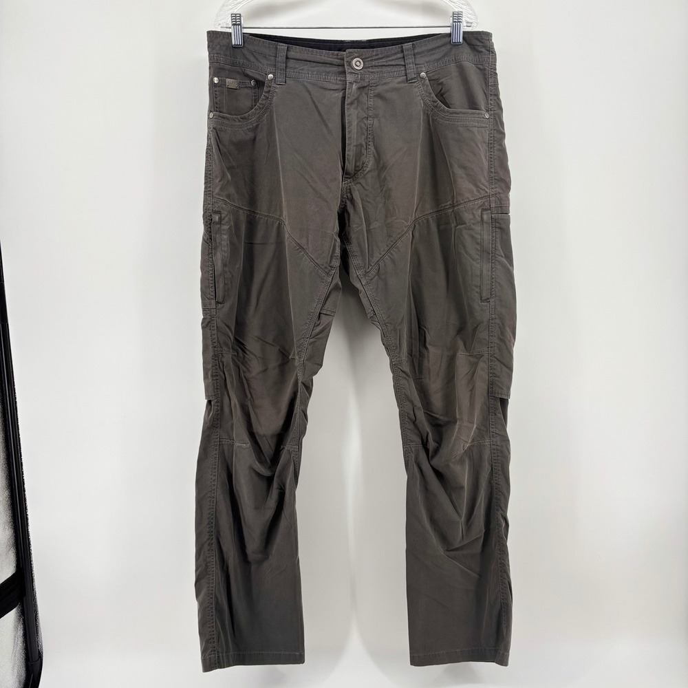 Kuhl Rydr Mens‎ Pants 36x32 Dark Gray Charcoal Articulated Knee Outdoor Hiking